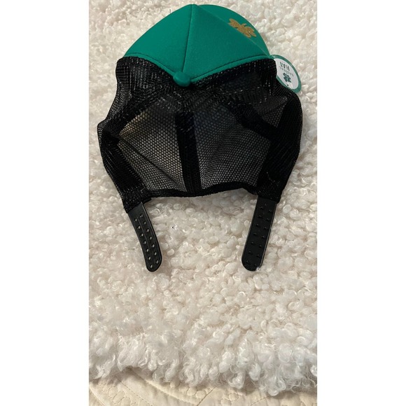 Lucky Green Baseball Cap with Shamrock on the Visor and Mesh back. Adjustble - Picture 7 of 10